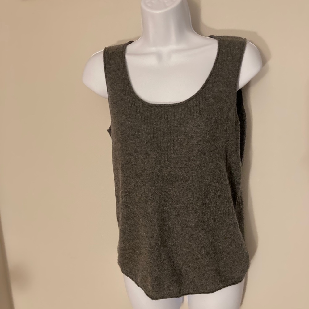 Women's Grey 100% Cashmere Vest (Small)